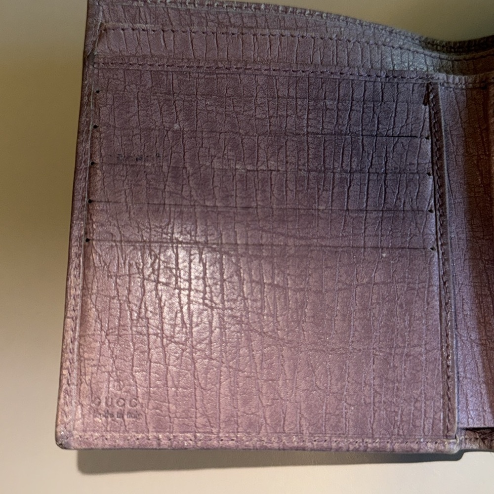 Gucci Vintage Bamboo Leather Bifold Wallet – Rose Beige - Picture 10 of 11